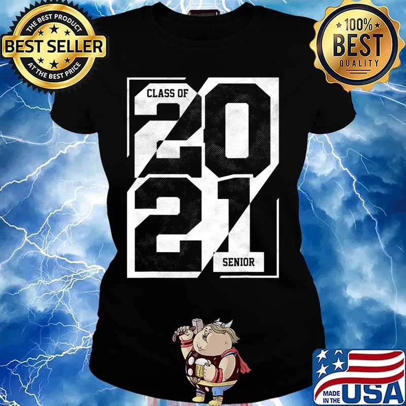 Senior Class Of 2021 Shirt Graduation High School College T-Shirt Ladies tee
