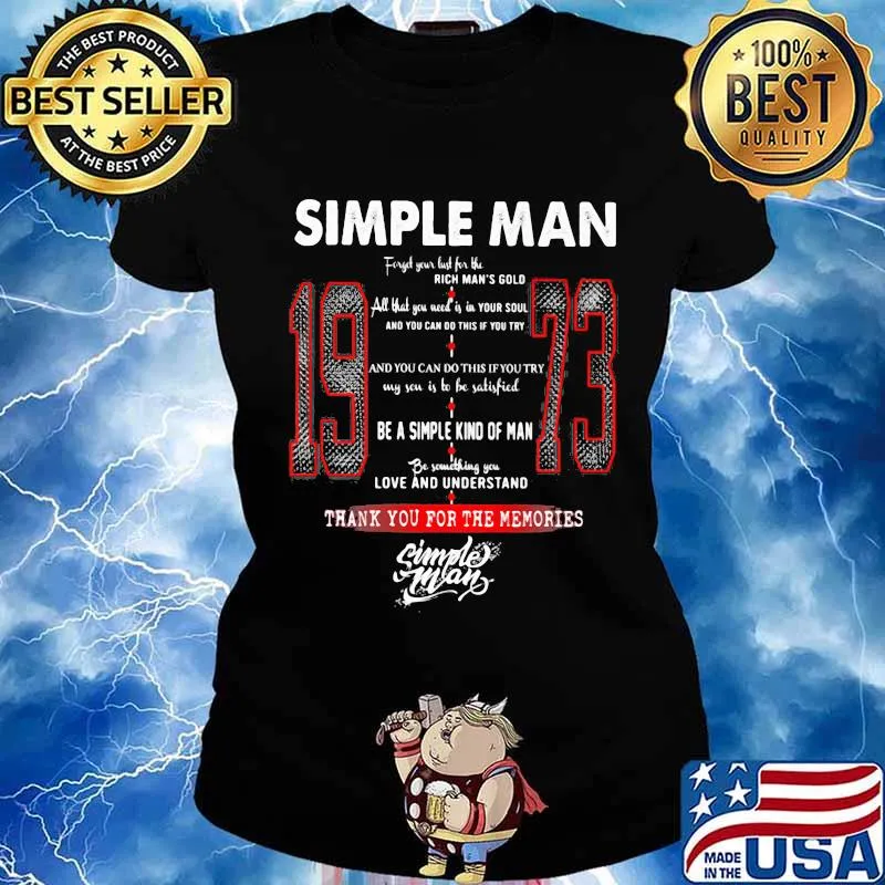 Simple Man 1973 Thank you for the memories signature s Ladies tee