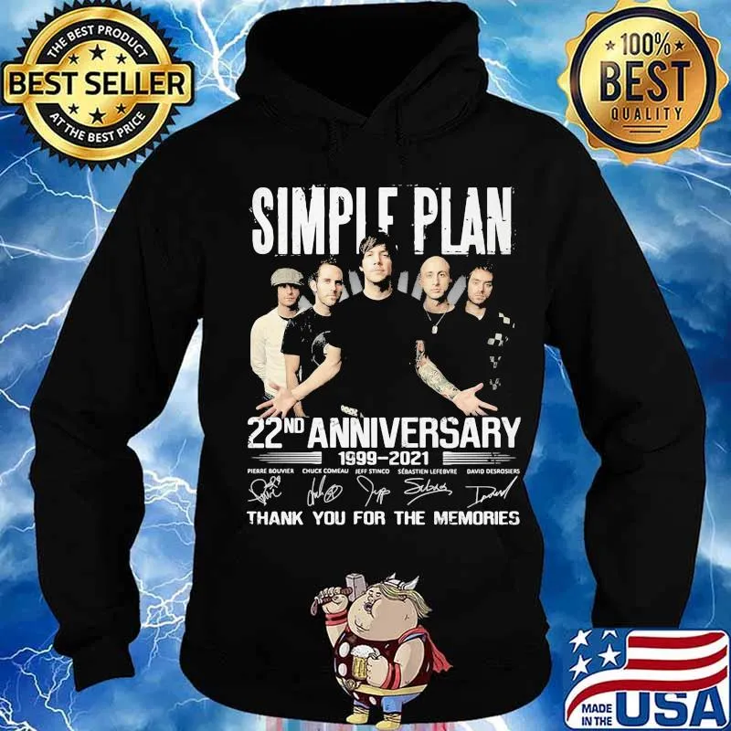 Simple plan 22nd anniversary 1999 2020 thank you for the memories signatures s Hoodie
