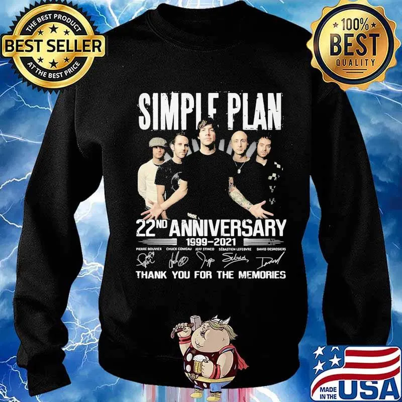 Simple plan 22nd anniversary 1999 2020 thank you for the memories signatures s Sweater