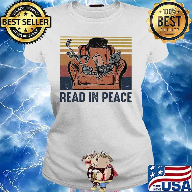 Skeleton Cat Read in peace vintage retro s Ladies tee