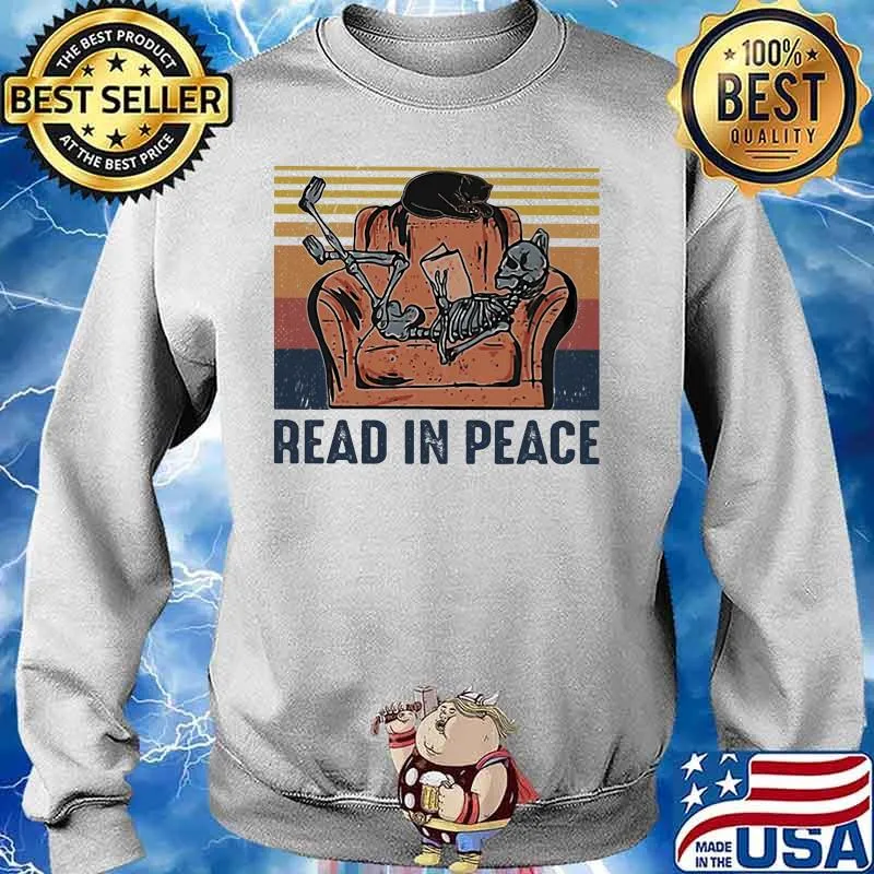 Skeleton Cat Read in peace vintage retro s Sweater