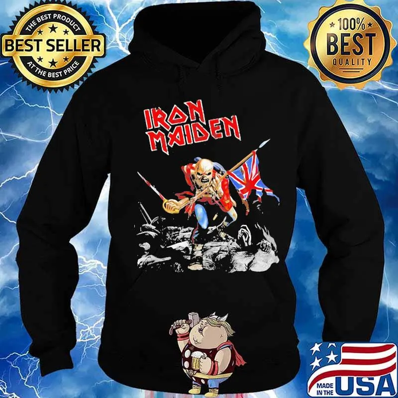 Skeleton iron maiden band british flag s Hoodie