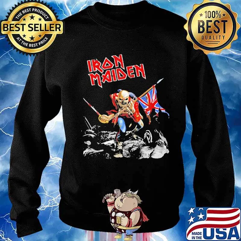 Skeleton iron maiden band british flag s Sweater