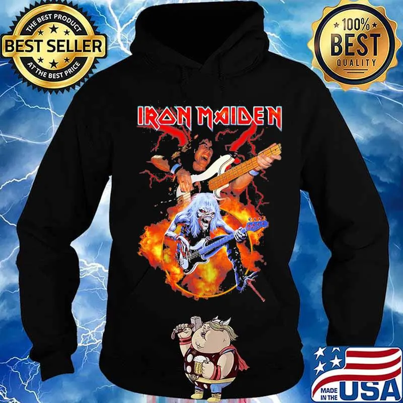 Skeleton iron maiden band guitar s Hoodie