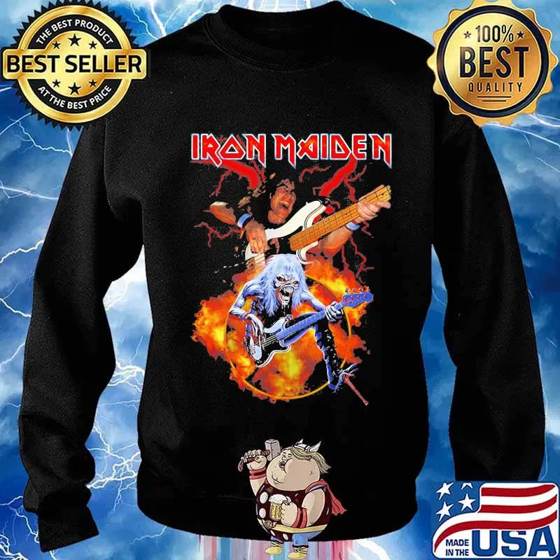 Skeleton iron maiden band guitar s Sweater