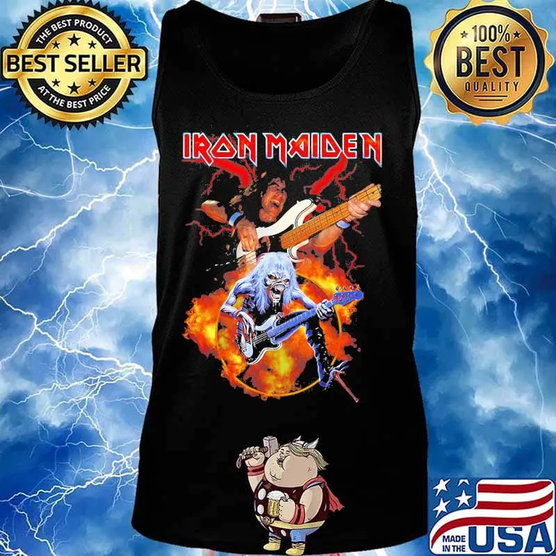 Skeleton iron maiden band guitar s Tank top