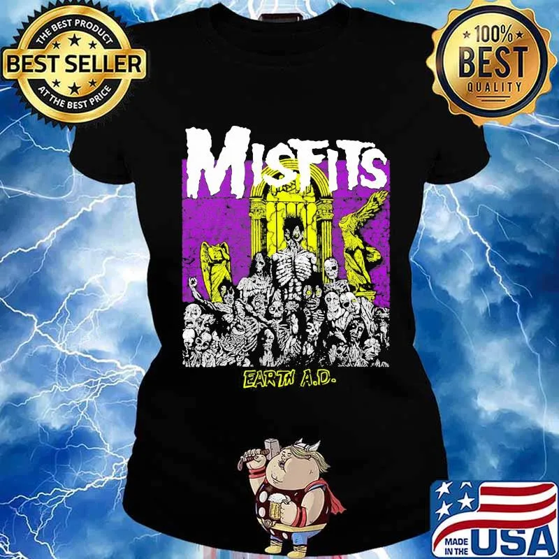 Skeleton misfits earth ad s Ladies tee
