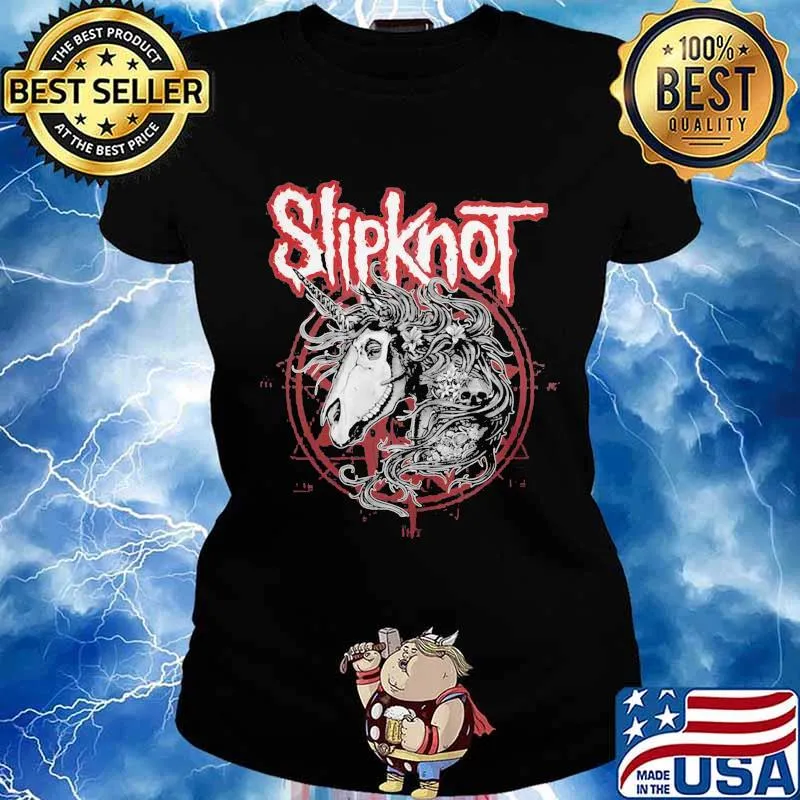 Skeleton unicorn slipknot band s Ladies tee