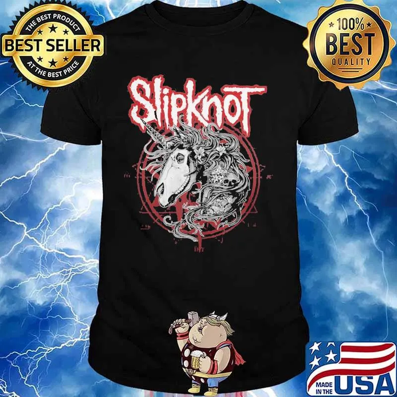 Skeleton unicorn slipknot band shirt