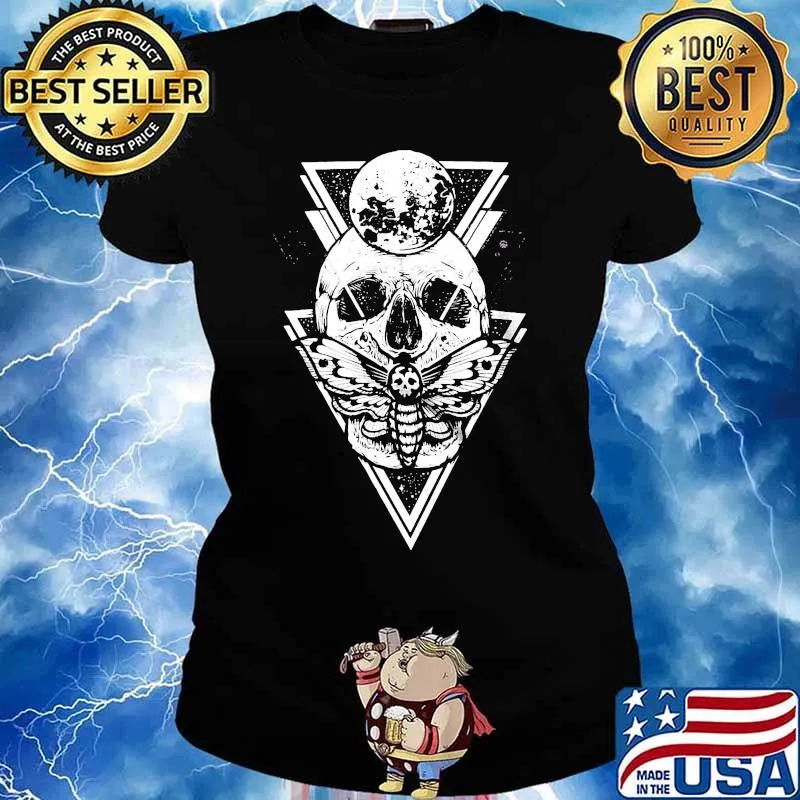 Skull butterfly death head moth tattoo s Ladies tee