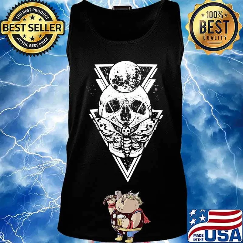 Skull butterfly death head moth tattoo s Tank top