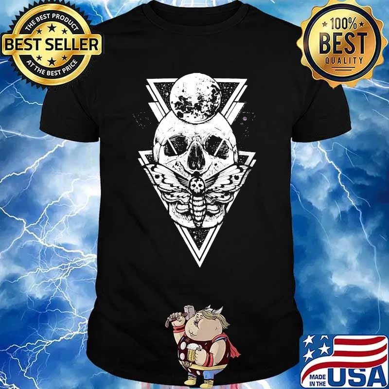 Skull butterfly death head moth tattoo shirt