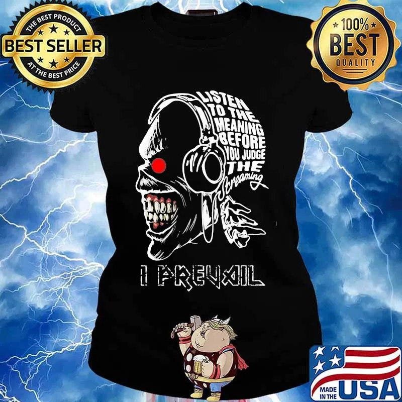 Skull iron maiden band listen to the meaning before you judge the dreaming i prevail s Ladies tee