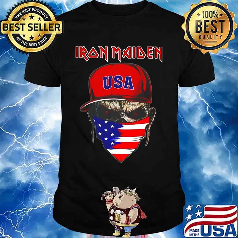 Skull iron maiden usa flag independence day shirt