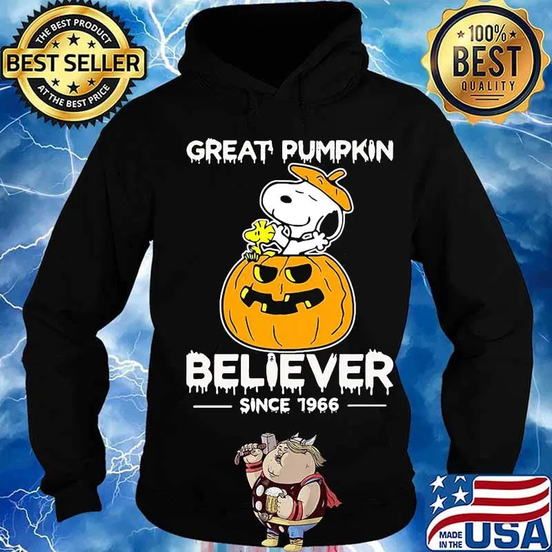 Snoopy and woodstock great pumpkin believer since 1966 pumpkin s Hoodie