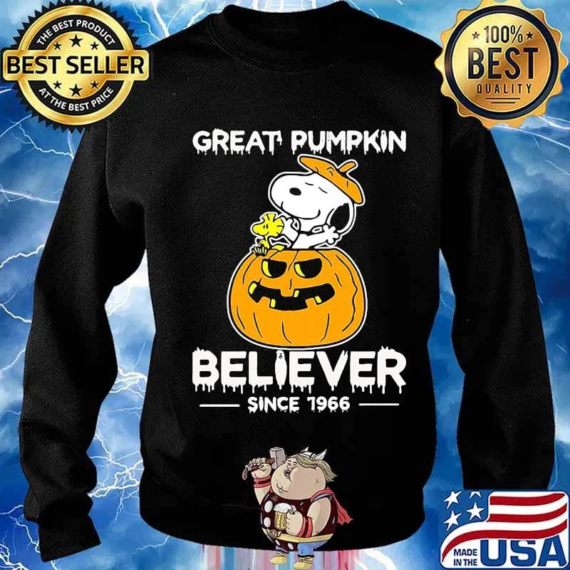Snoopy and woodstock great pumpkin believer since 1966 pumpkin s Sweater