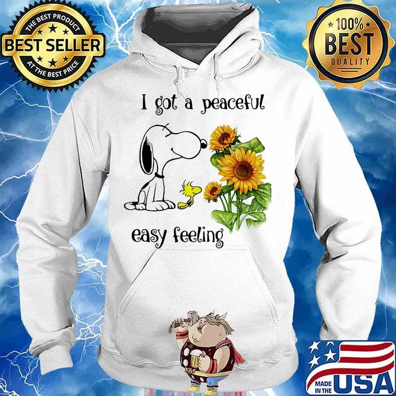Snoopy i got a peaceful easy feeling sunflowers s Hoodie