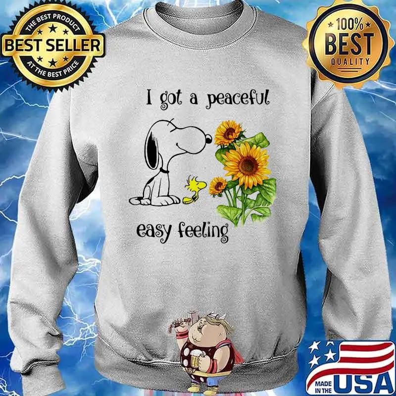 Snoopy i got a peaceful easy feeling sunflowers s Sweater
