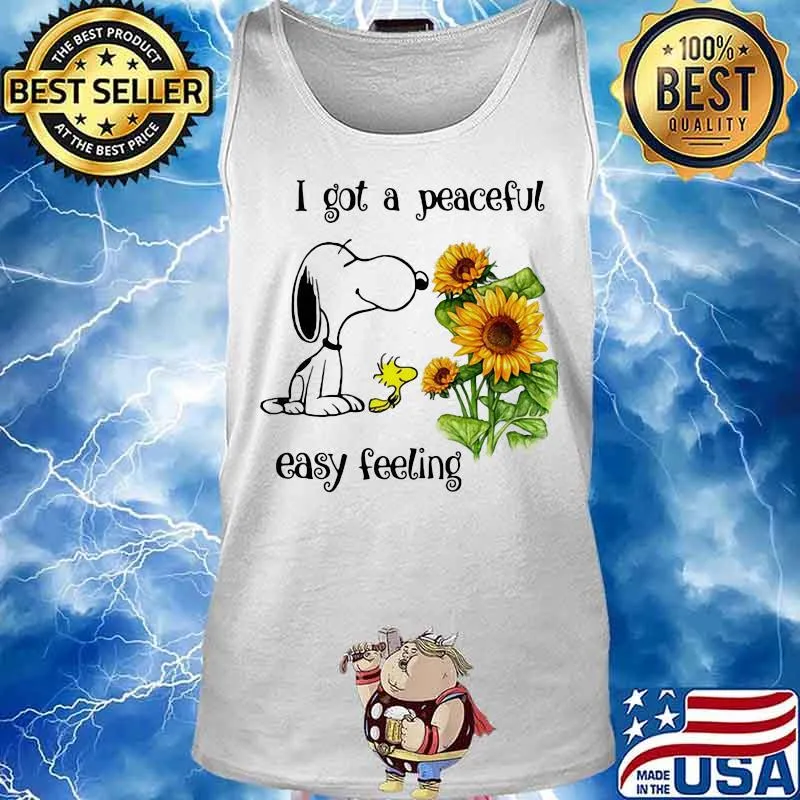 Snoopy i got a peaceful easy feeling sunflowers s Tank top