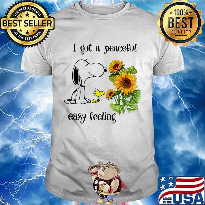 Snoopy i got a peaceful easy feeling sunflowers shirt