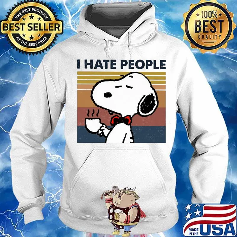 Snoopy i hate people vintage retro s Hoodie