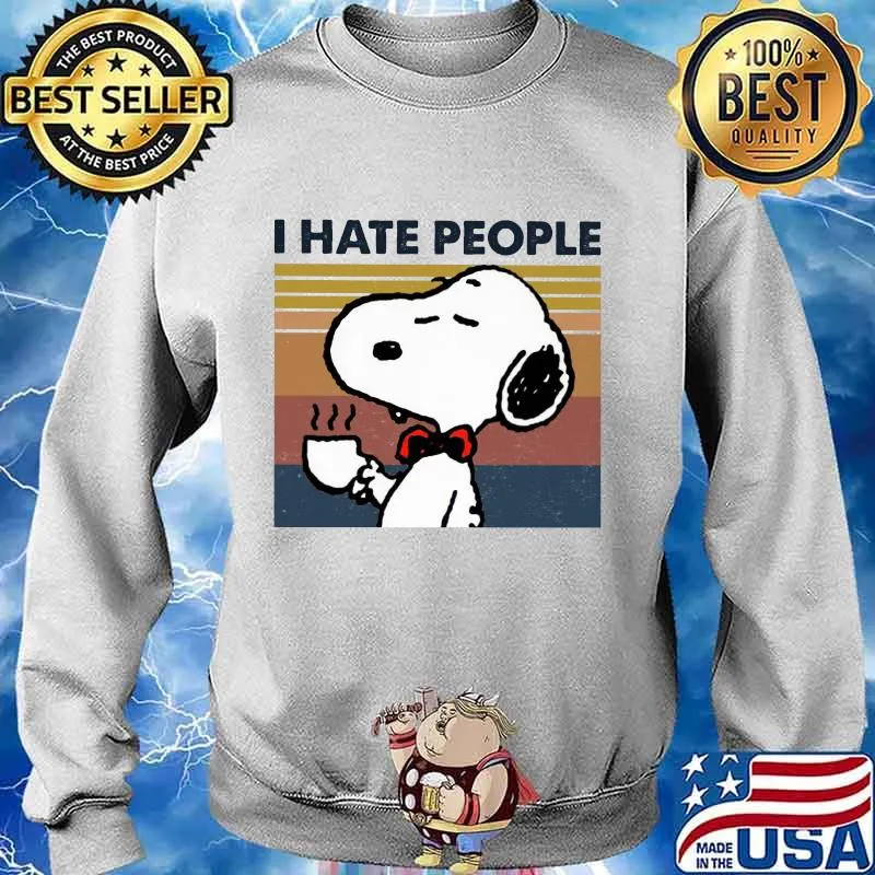 Snoopy i hate people vintage retro s Sweater