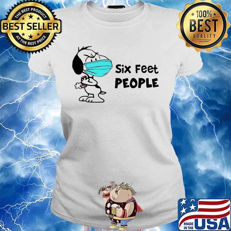 Snoopy mask six feet people s Ladies tee