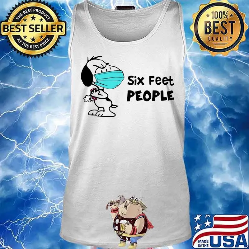 Snoopy mask six feet people s Tank top