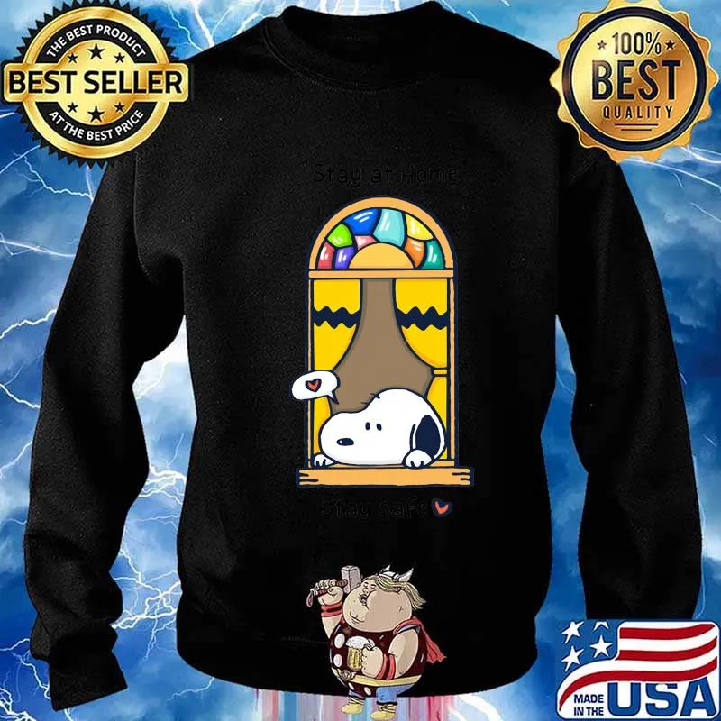 Snoopy stay at home stay safe heart s Sweater