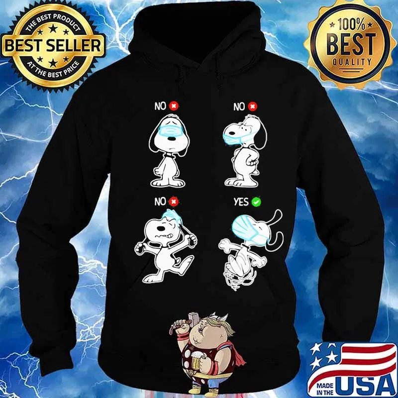 Snoopy wear mask no yes s Hoodie