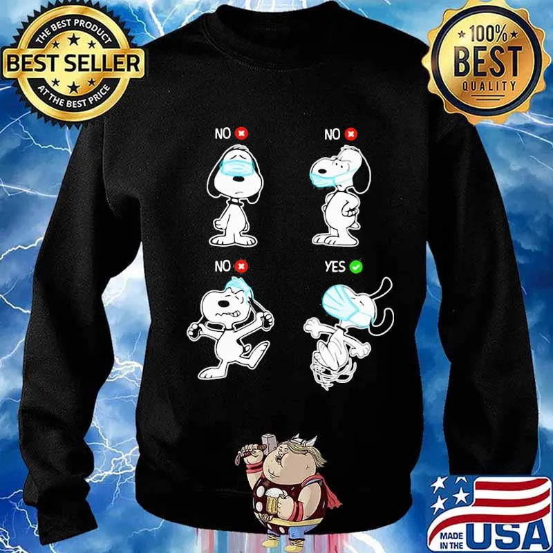 Snoopy wear mask no yes s Sweater