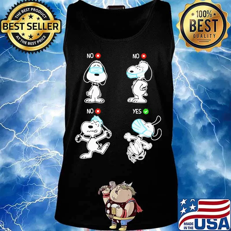 Snoopy wear mask no yes s Tank top