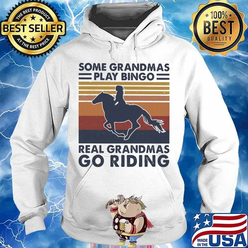 Some grandmas play bingo real grandmas go riding vintage retro s Hoodie