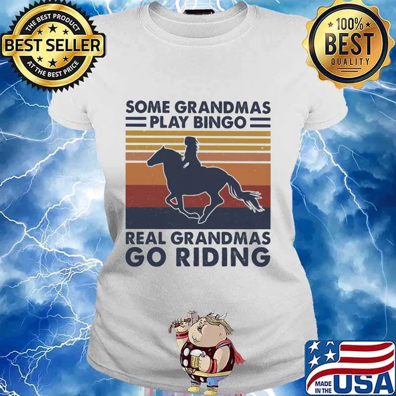 Some grandmas play bingo real grandmas go riding vintage retro s Ladies tee