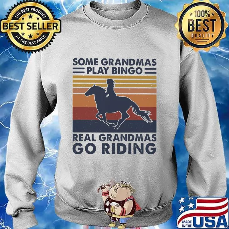 Some grandmas play bingo real grandmas go riding vintage retro s Sweater