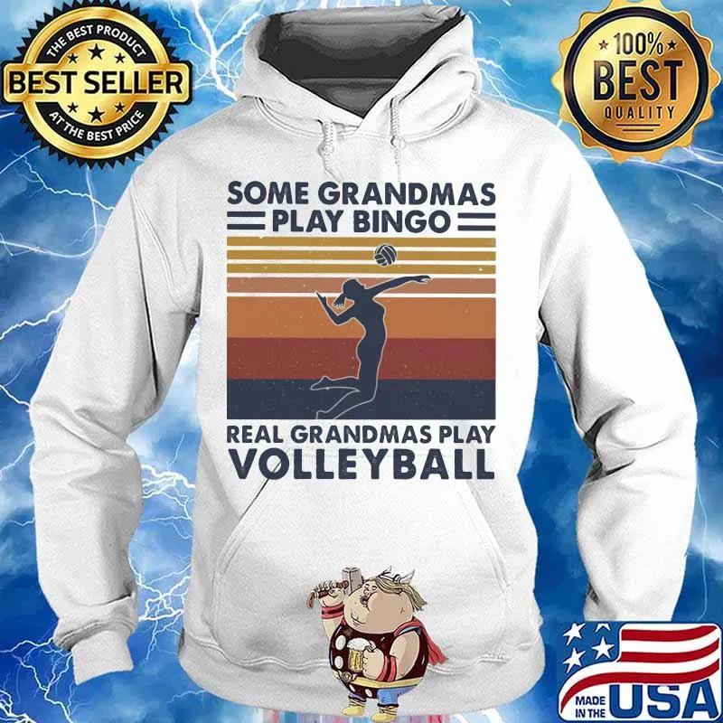 Some grandmas play bingo real grandmas play volleyball vintage retro s Hoodie