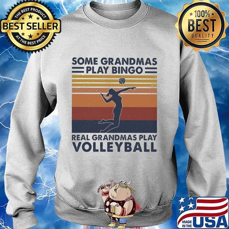 Some grandmas play bingo real grandmas play volleyball vintage retro s Sweater