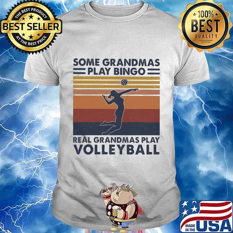 Some grandmas play bingo real grandmas play volleyball vintage retro shirt