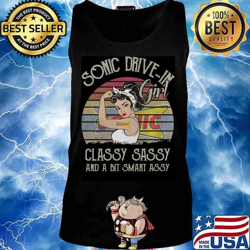 Sonic drive-in girl classy sassy and a bit smart assy vintage retro s Tank top