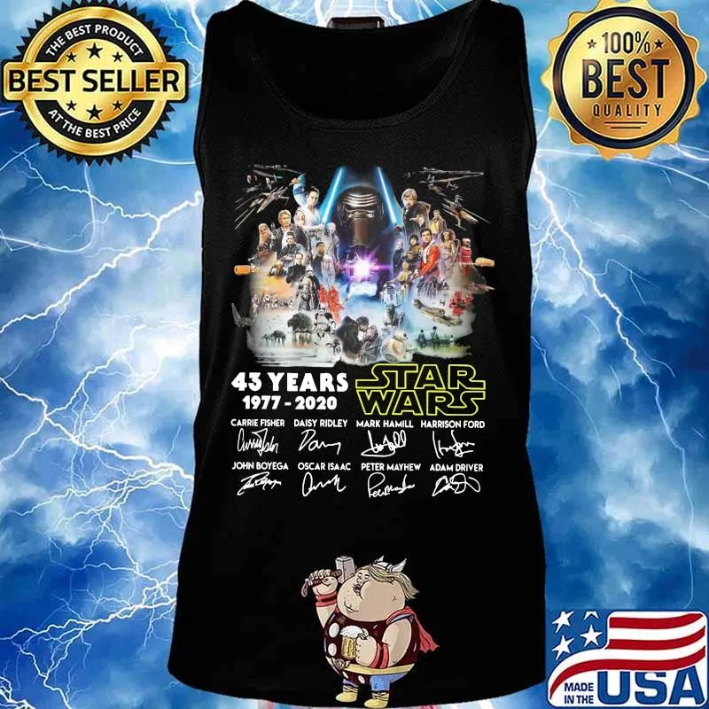 Star wars 43 years 1977 2020 signatures s Tank top