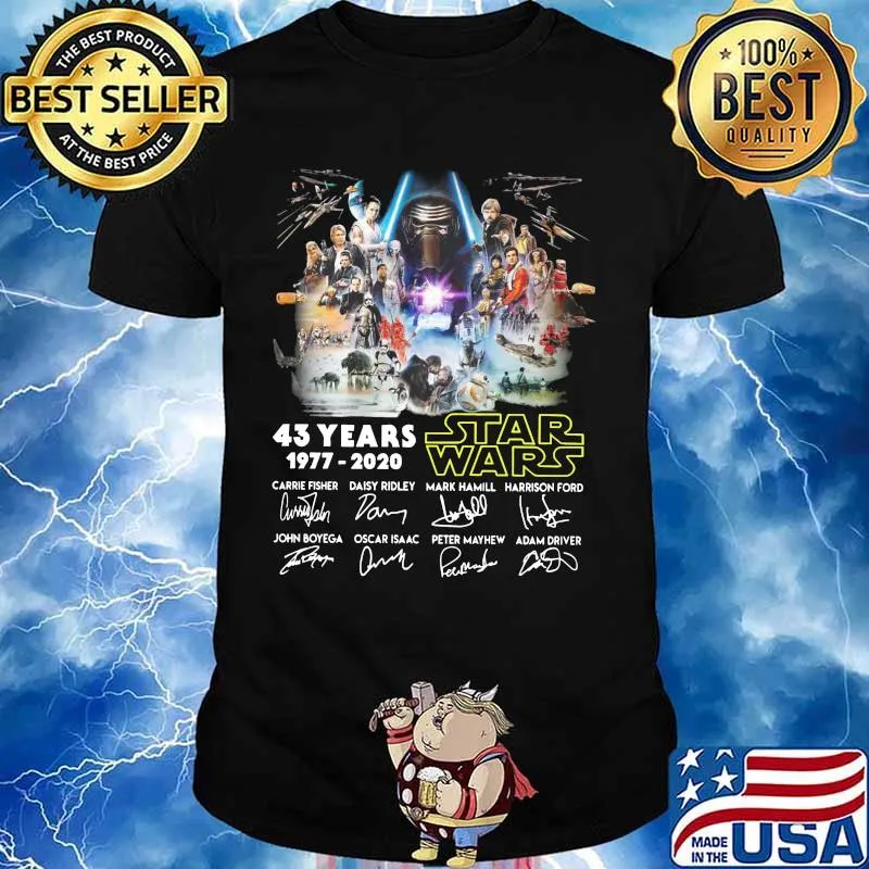 Star wars 43 years 1977 2020 signatures shirt