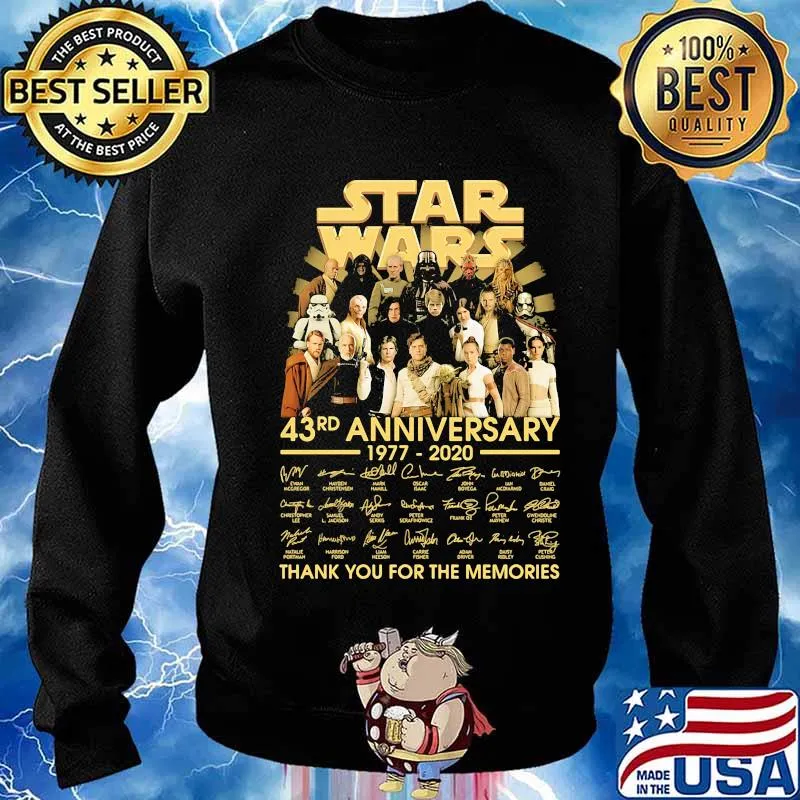 Star wars 43rd anniversary 1977 2020 thank you for the memories signatures s Sweater