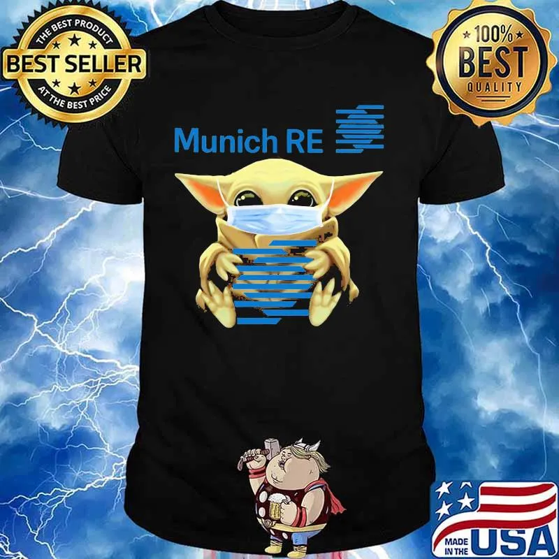 Star wars baby yoda mask hug munich re shirt