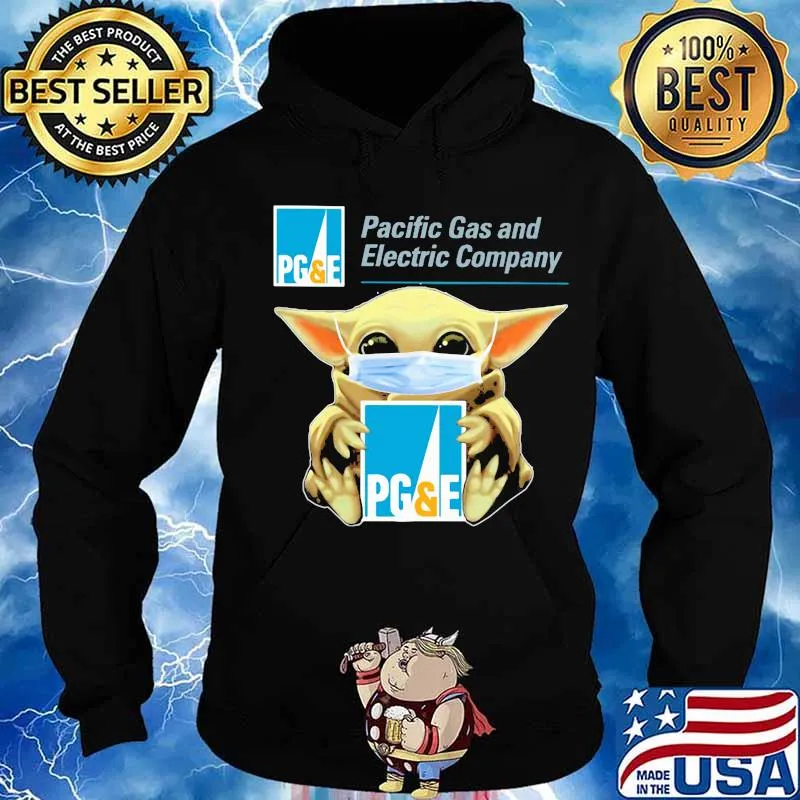 Star wars baby yoda mask hug pacific gas and electric company s Hoodie