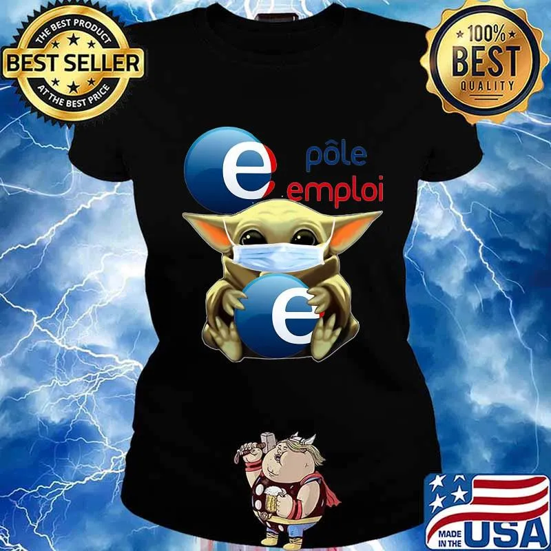Star wars baby yoda mask hug polo emplai s Ladies tee