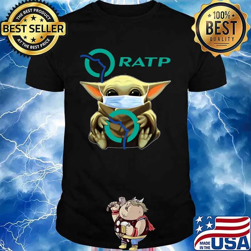 Star wars baby yoda mask hug ratp shirt