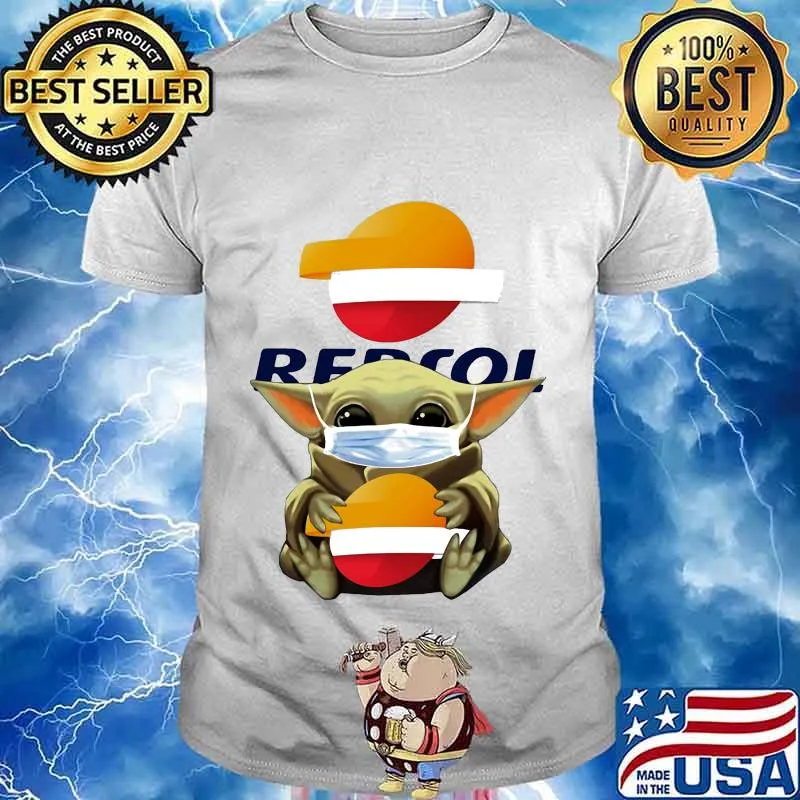 Star wars baby yoda mask hug repsol shirt