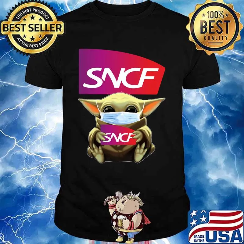 Star wars baby yoda mask hug sncf shirt