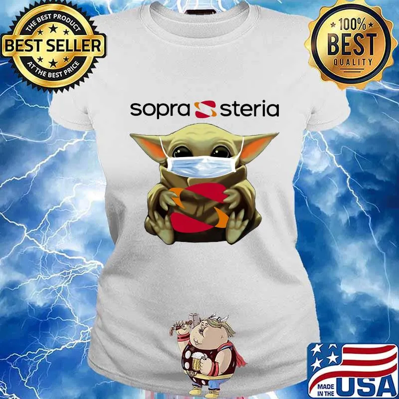 Star wars baby yoda mask hug sopra steria s Ladies tee